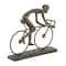 9" Contemporary Bronze Polystone Stylized Cyclist Sculpture